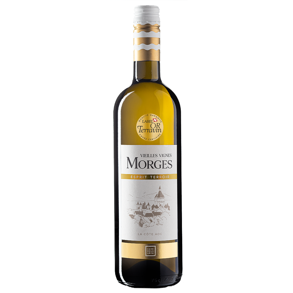 Une bouteille 75cl de Morges Vieilles Vignes Esprit Terroir, La Côte AOC.